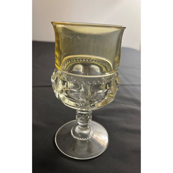 Vintage Indiana Glass Kings Crown Yellow&Clear by Tiffin 5 3/4” - Picture 1 of 7